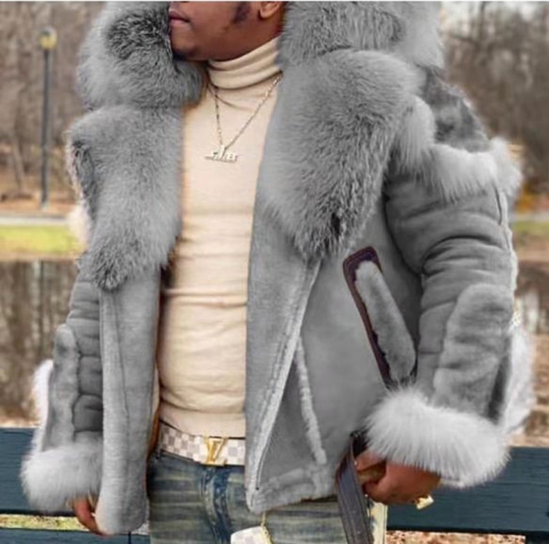 wish cross-border foreign trade fur coat men's big fur collar fur wholesale suede fur one-piece mink coat