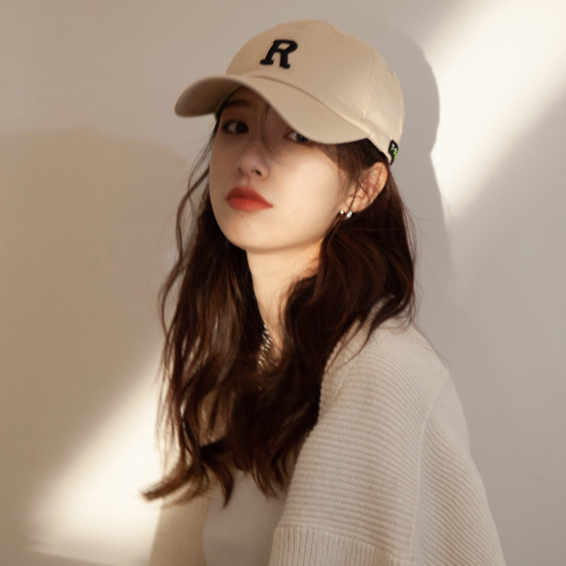 Japanese casual simple big letter peaked cap women's spring and summer Korean style versatile trendy street face-looking small baseball cap