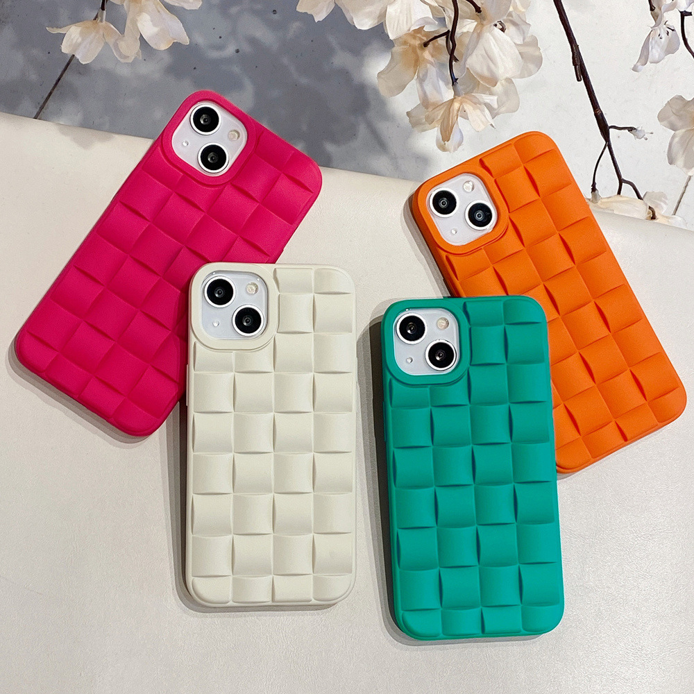 Minimalist monochrome woven pattern suitable for 15 Pro Max Apple iPhone 13 case iPhone 14 silicone 11 anti-slip 12 for women