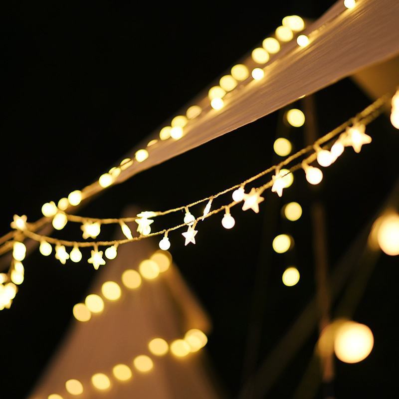 led star light five-pointed star light string outdoor camping tent atmosphere light string Christmas holiday indoor decorative light