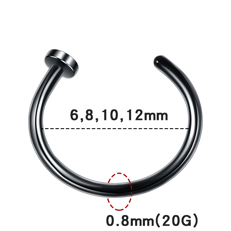 Factory direct sale titanium steel fake nose nail nose ring stainless steel plated lip nail fake no hole lip clamp lip ring free of hole