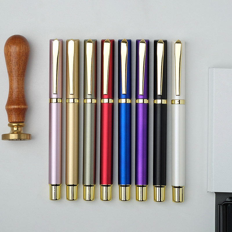 Factory wholesale advertising signature neutral pen logo multi-color metallic paint signature pen in stock factory wholesale