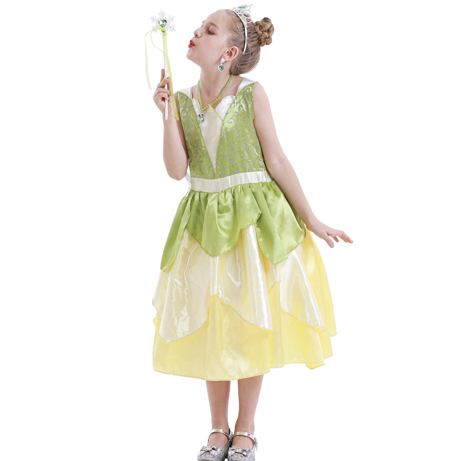 AliExpress cross-border Halloween Wizard of Oz play costume dress green fairy flower costume Wizard of Oz