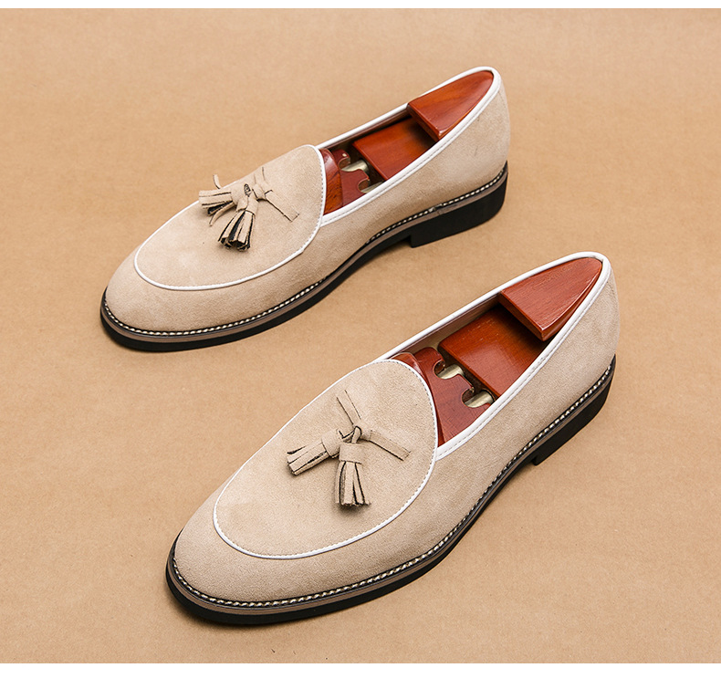 Mocassini da uomo in tinta unita con superficie brillante, stile coreano, scarpe casual da ufficio in pelle di grandi dimensioni per uomo_voghion.com