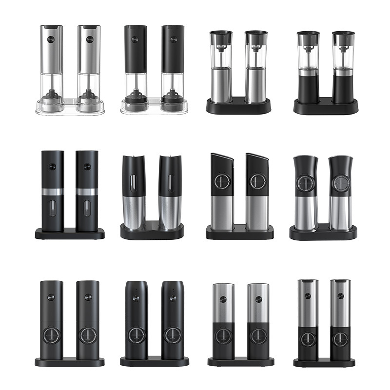 Factory wholesale cross-border high-grade portable two-pack power tools sea salt black pepper seasoning automatic grinder
