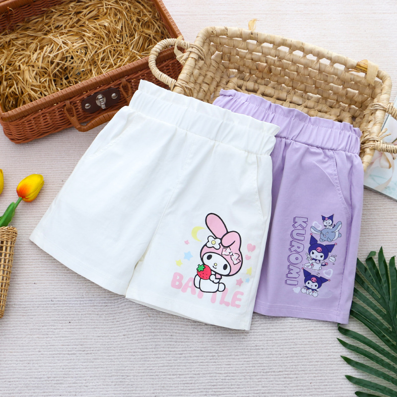 2024 girls shorts summer new children's clothing hot pants pants cartoon printing cute summer foreign trade a generation of hair