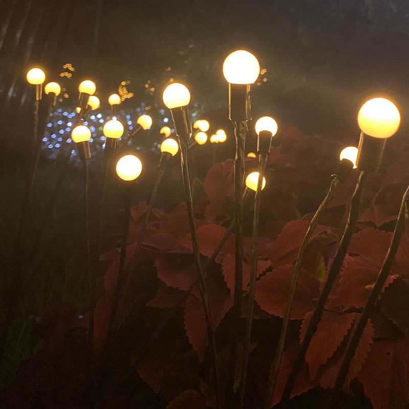 New product led solar lawn lamp pneumatic Firefly lamp outdoor courtyard garden floor lamp Waterproof camping lamp