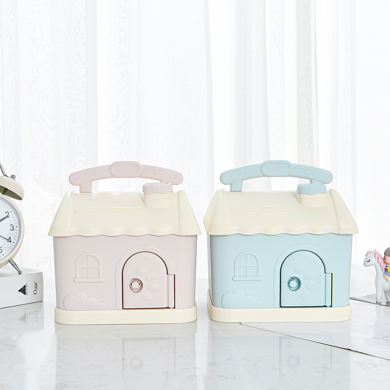 Children's piggy bank high color value ins can save desirable small house piggy bank can fall 3-6-9 years old girl princess