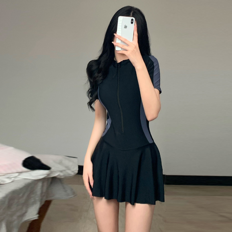 2025 New Swimwear Women's Skirt Summer Sports Style Hot Spring Belly Covering Slim Ins Style Swimwear Wholesale
