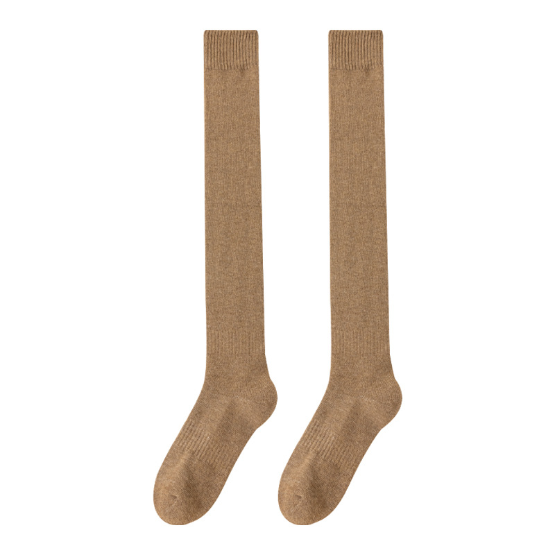 Warm terry over knee stockings for children autumn and winter thickened pressure thin leg knee pads high thigh socks non-slip wholesale