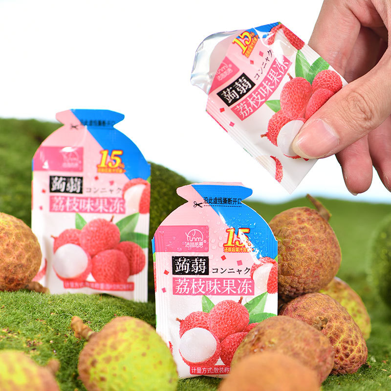 Fasimiyu jelly strawberry litchi green flavor snack absorbent jelly 160g (about 13 pieces)