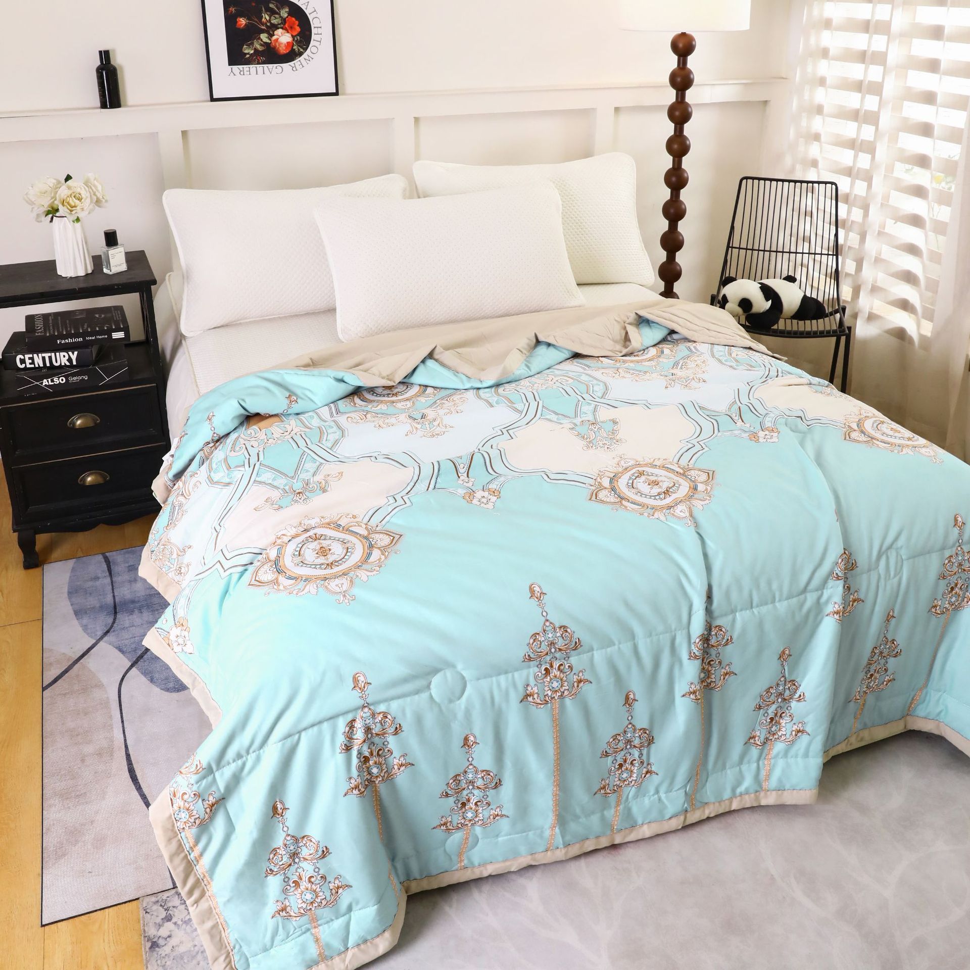 Factory Direct supply new machine wash washing printing single double summer quilt air conditioning quilt summer cool quilt source factory