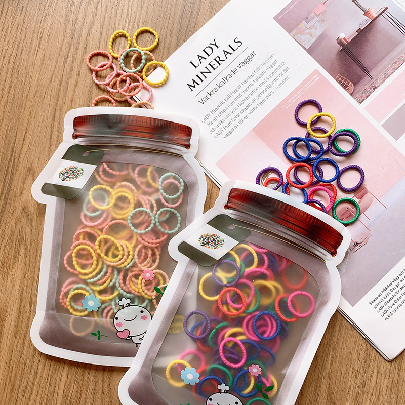 Korean version of children's color hair band baby hair band girls do not hurt hair thumb ring mini baby hair rope