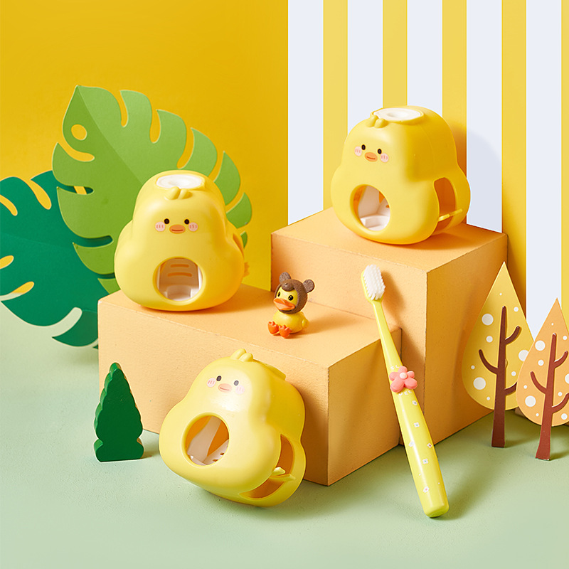 Household Automatic toothpaste squeezer wall-mounted squeezer rabbit punch toilet yellow duck toothbrush rack