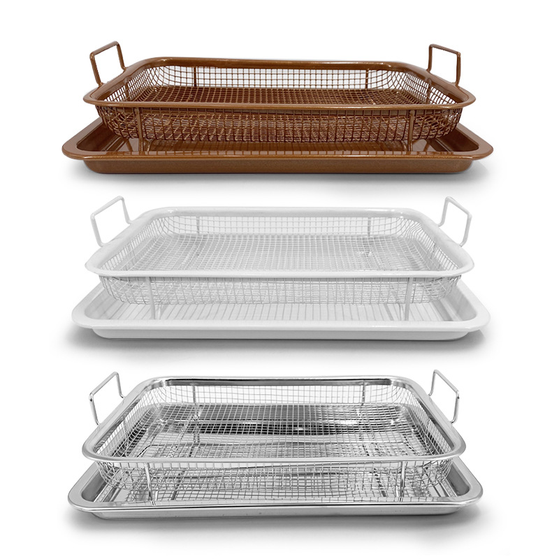 Stainless Steel Bakeware Drying Basket BBQ Basket Oven Barbecue Plate Set Square BBQ Stainless Steel Basket Mesh Basket