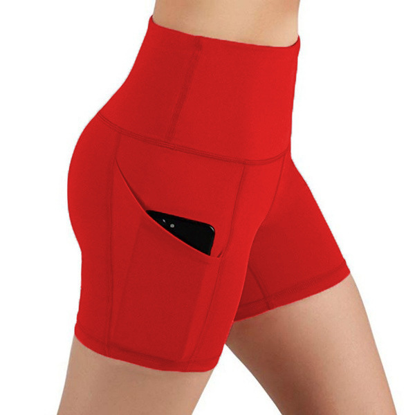 2021 Cross-border European and American Hip Lifting Fitness Running High Waist Sports Shorts Women's Mobile Phone Side Pocket Yoga Leggings