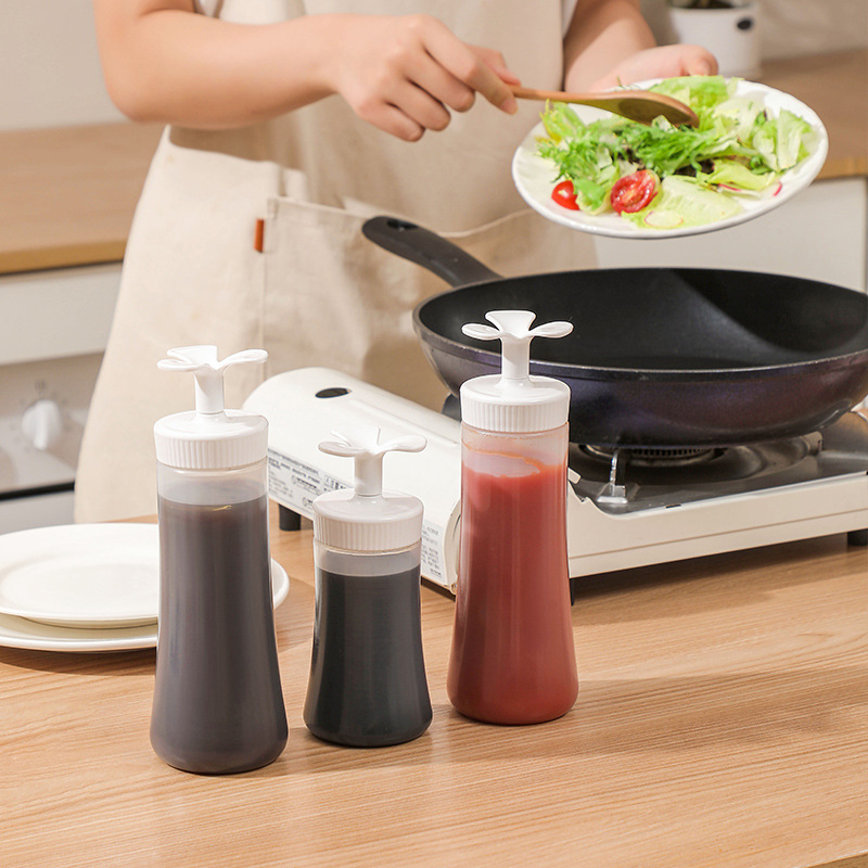 Kitchen Inverted Sauce Bottle Squeezed Salad Dressing Bottles Squeezed Plastic Small Pot Honey Tomato Squeezed Sauce Bottle