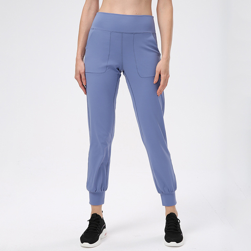 Loose Pocket Yoga Trousers Autumn and Winter High Waist Sports Pants LULU Side Pocket Stitching Sports Yoga Pants Women
