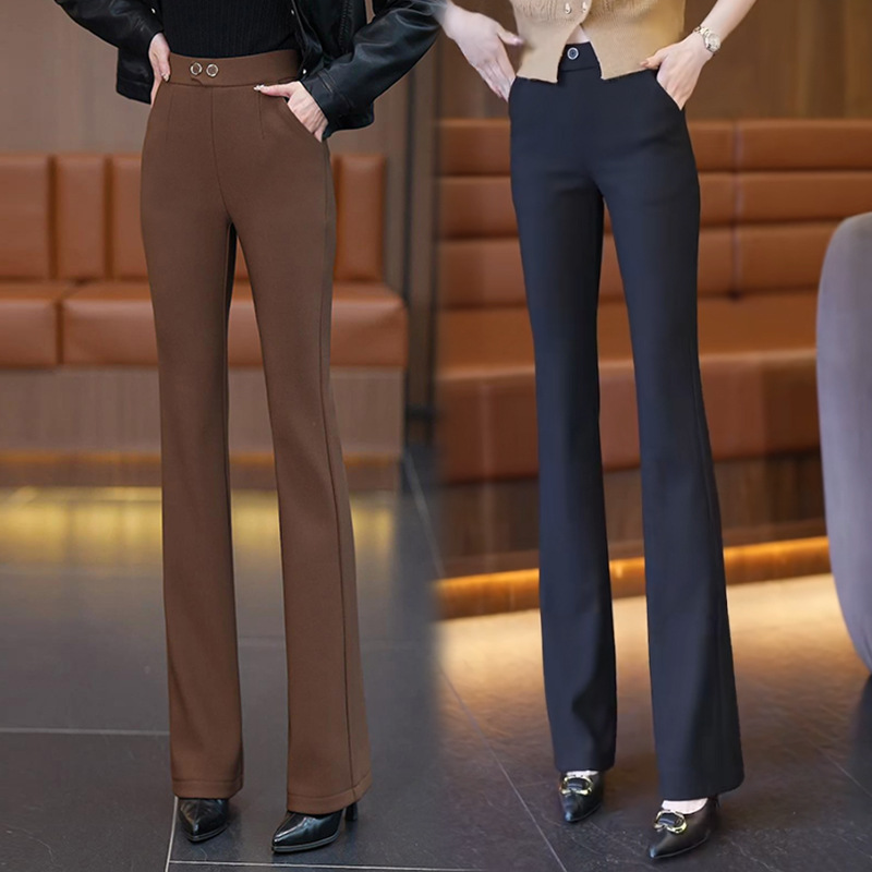 Women's pants spring suit new style elastic high waist slim and flared pants women's flared long pants temperament suit pants