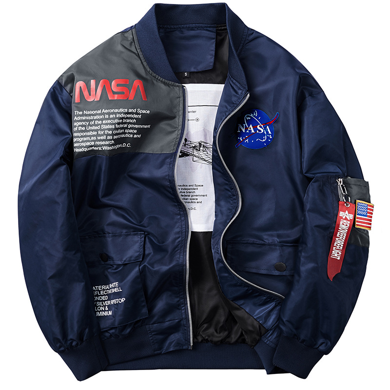 nasa joint ma1 aviator jacket male astronaut overcoat european and american air force one jacket men's fashion