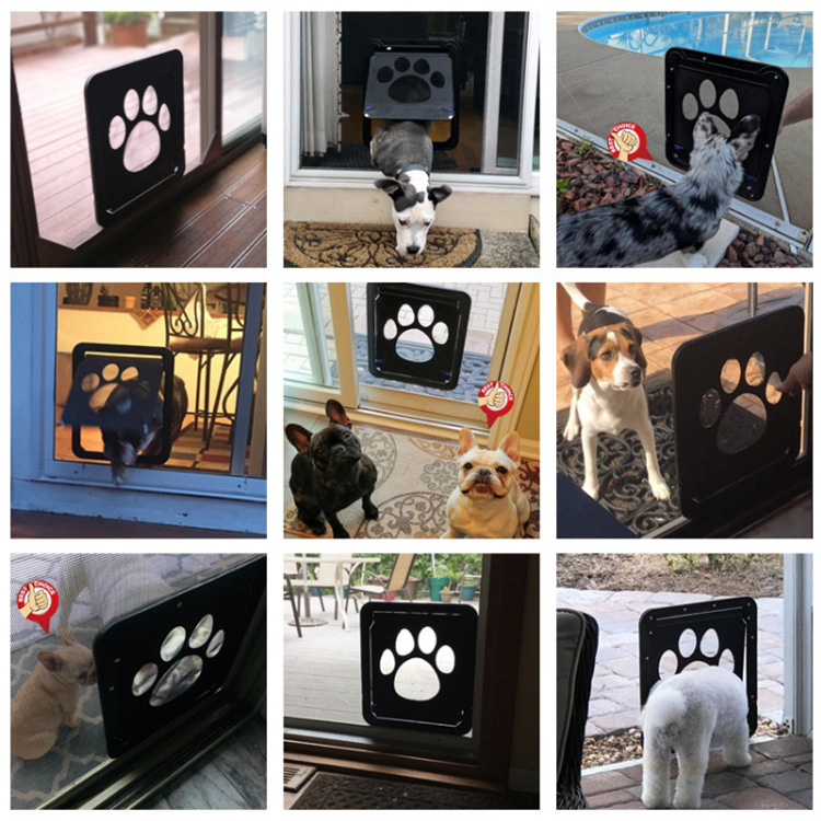 New small size pet screen door dog supplies dog paw print anti-bite small dog cat screen door cat dog door