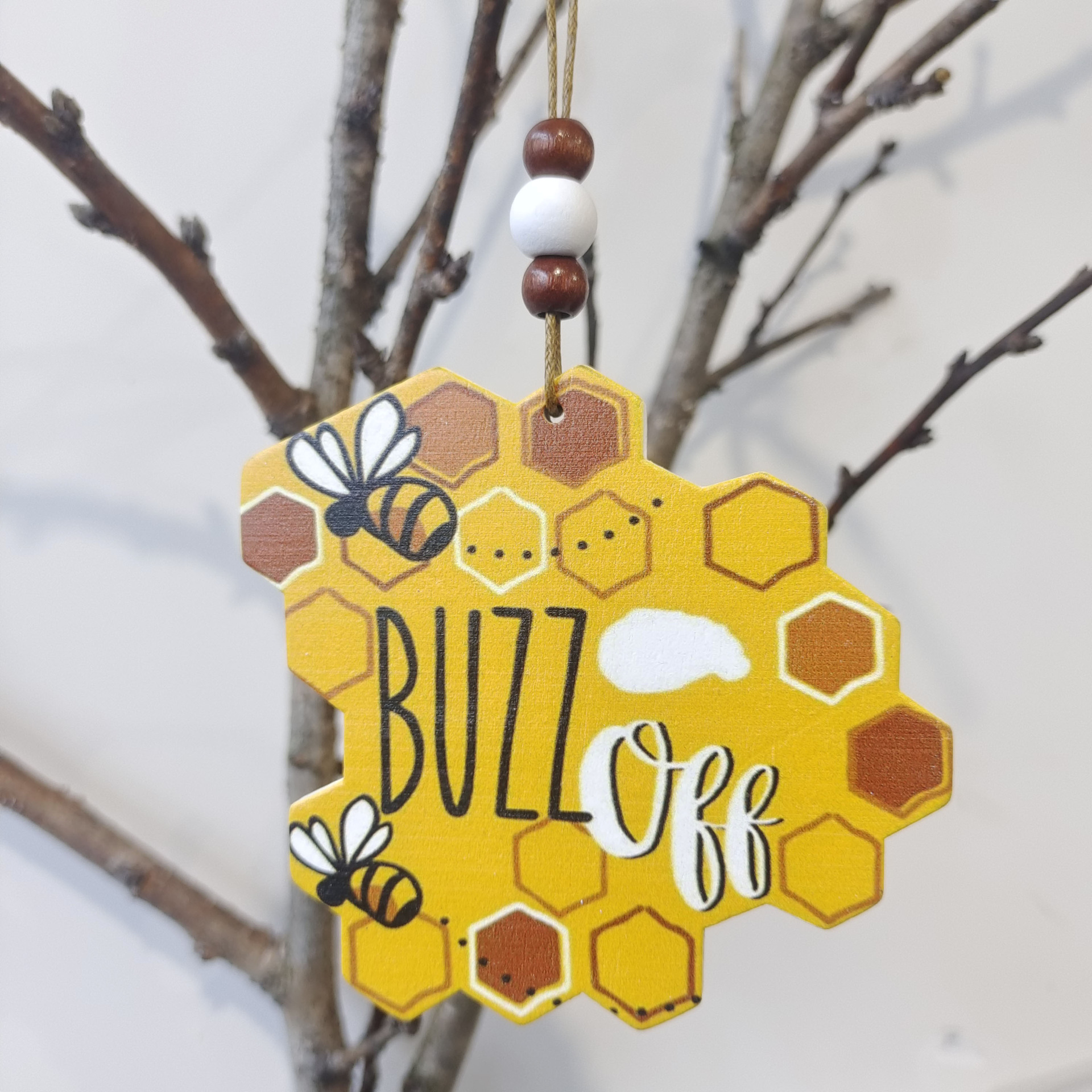 New Bee Easter Wooden Crafts Pendant Creative Pastoral Style Wooden Bee Hive Decorations