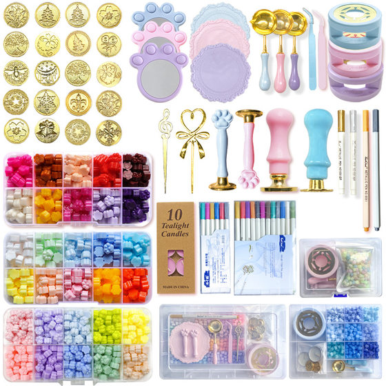 Cross-border fire paint wax grain boxed foreign trade factory paint seal a set of DIY accessories furnace demoulding pad wholesale