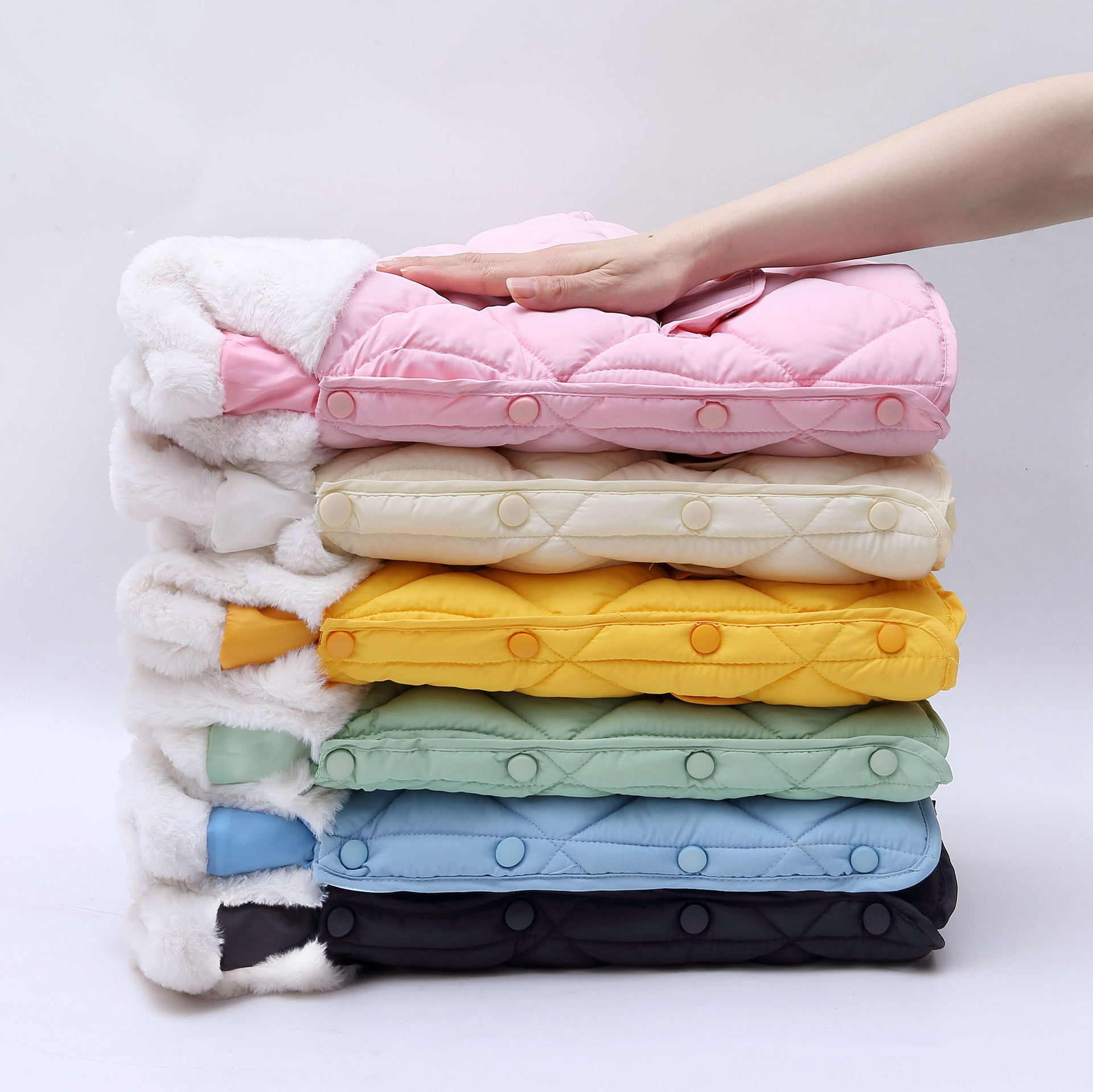 Children's Korean-style Loose Cotton-padded Jacket Children's Diamond-shaped Paid Short Cotton-padded Jacket for Baby Boys and Girls Thickened Warm Wool Collar Jacket