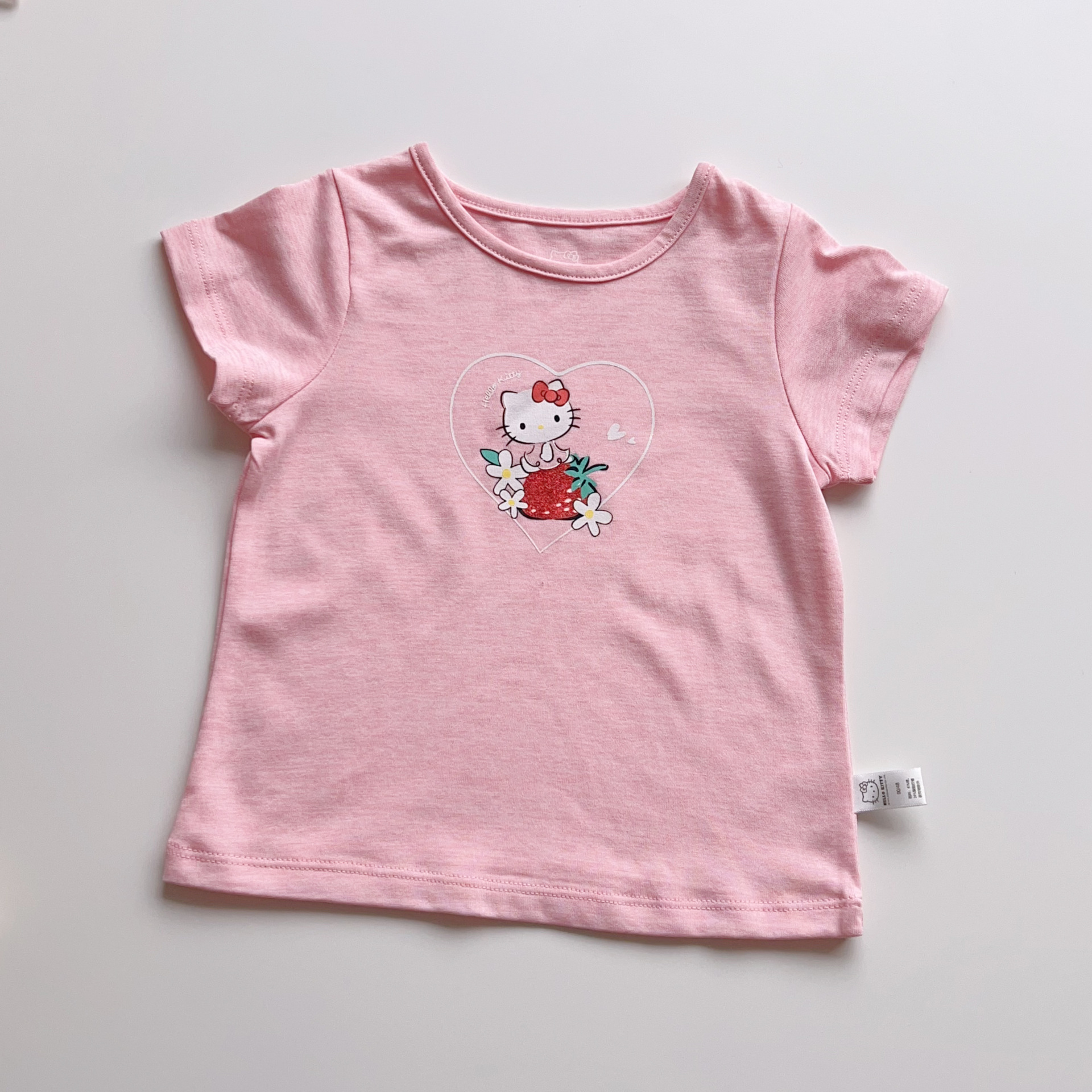Special offer HELLO KITTY tail goods children's clothing 80-110 girls' summer short-sleeved T-shirt baby children's cartoon top