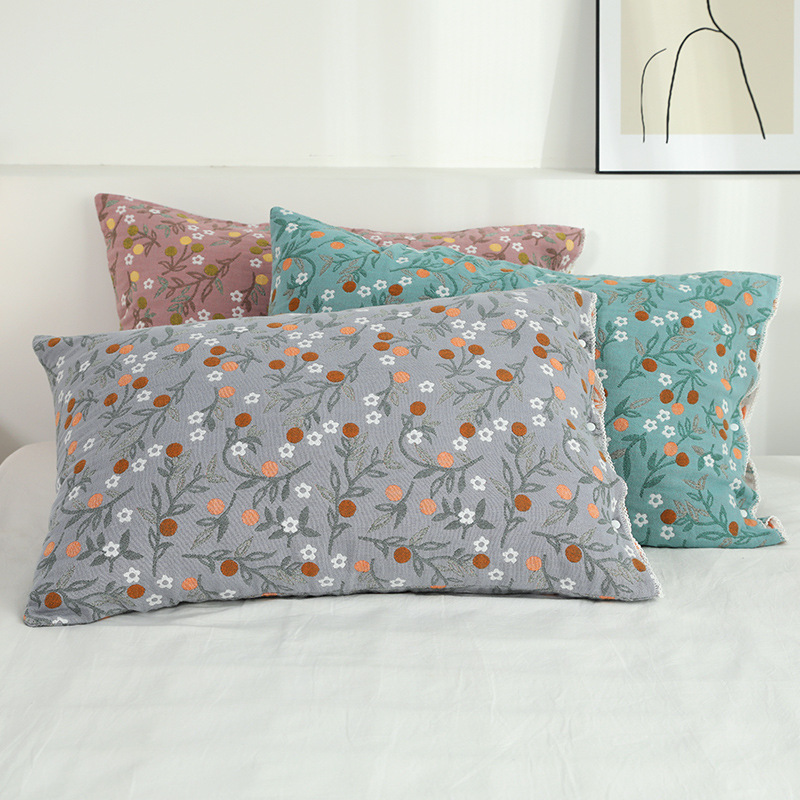 Pair of Pillowcase Single Cotton Large 52X78cm Cotton Thickened Breathable Pillowcase Single European Style Couple