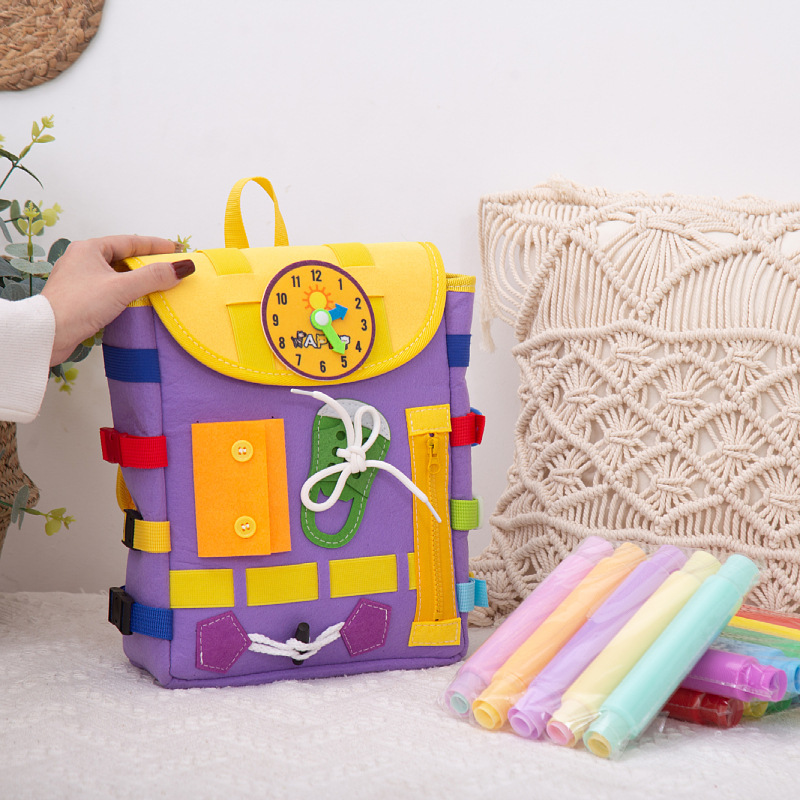 アマゾン新型フェルト子供玩具かばん幼児早期教育技能活動板虹減圧玩具|undefined