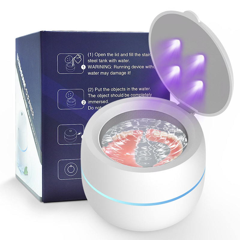 New ultrasonic ultraviolet UV denture cleaning machine braces dental jewelry disinfection box Amazon foreign trade cross-border
