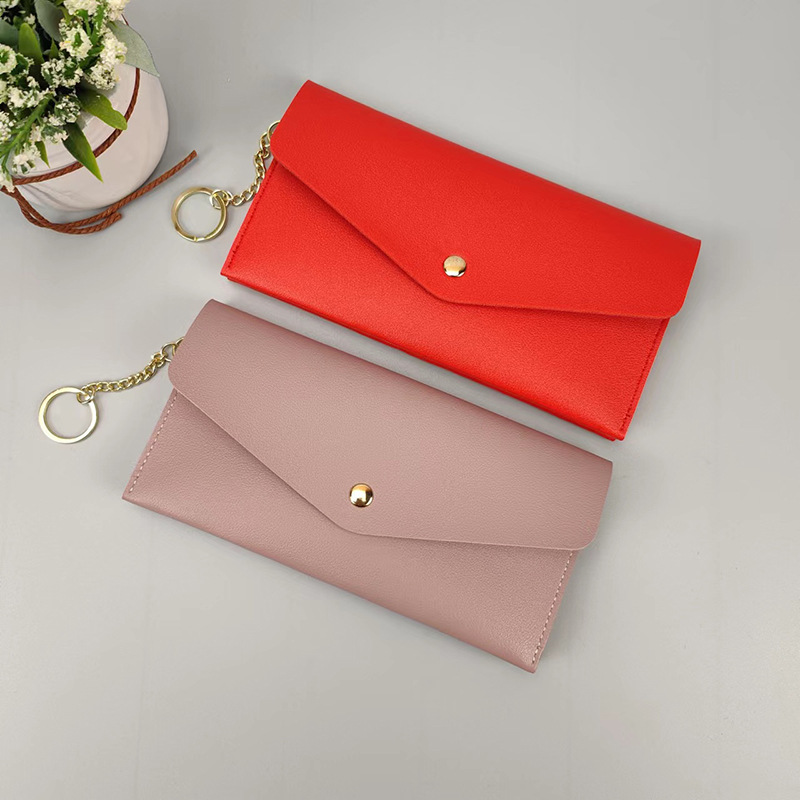 New Portable Women's Long Wallet Women's Hand Wallet Multi-Card Snaps Fashion Mobile Phone Bag Solid Color All-Match_voghion.com
