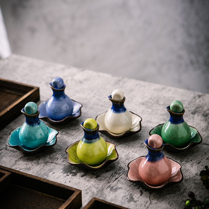 Beauty Salon Sealed Essential Oil Bottle Ceramic Essential Oil Pot Spa Dispensing Blending Empty Bottle Rubber Head Dropper Bottle Dry Curling