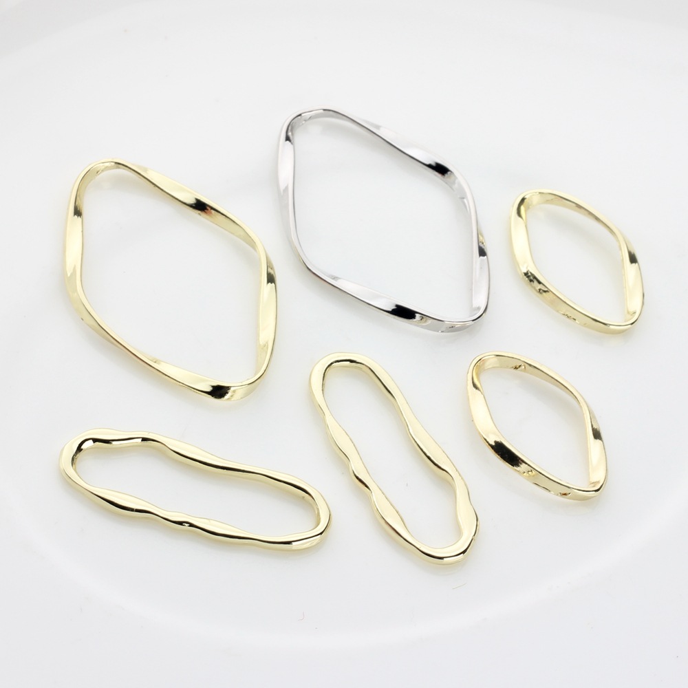 Alloy irregular geometric shaped hollow bending small pendant DIY Handmade Jewelry earrings nail accessories material