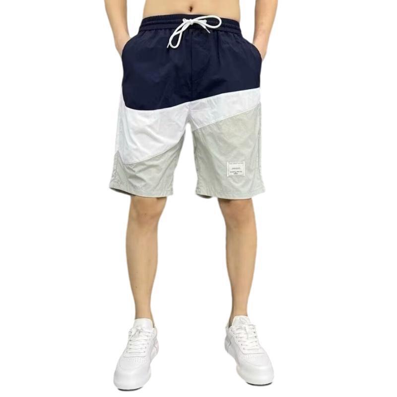 Casual Shorts Men's Summer New Fashionable Ice Silk Thin Five-point Pants All-match Color Matching Quick-drying Sports Short Pants