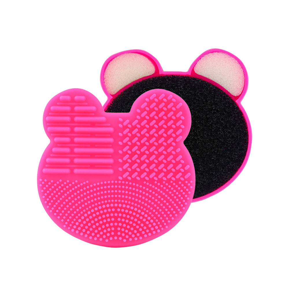Silicone Wash Pad Makeup Brush Cleaning Box Creative Mickey Dry and Wet Dual Detachable Makeup Brush Cleaning Tool