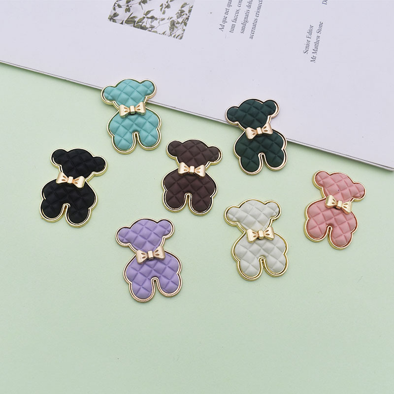 New Bear diy Phone Case Beauty Accessories Handmade Accessories Creative Paint Metal Collar Tie Bear ins Hair Accessories