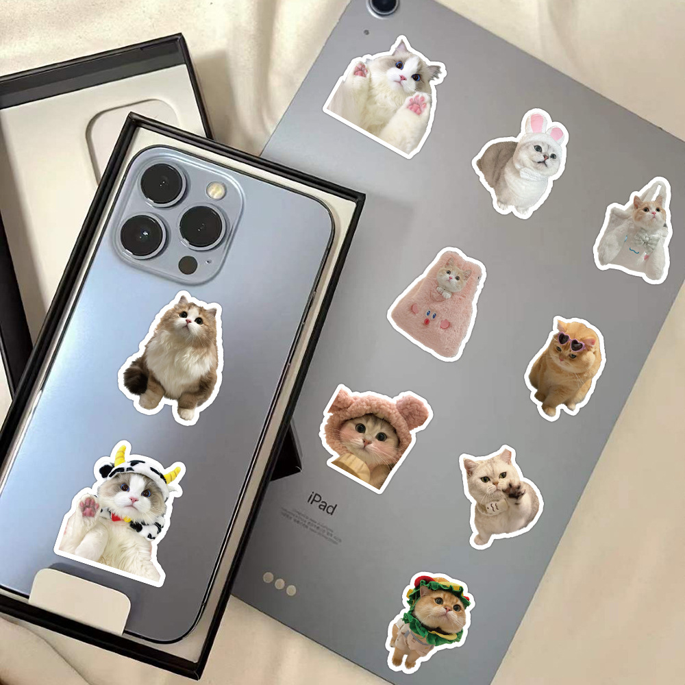 63 special-shaped dog cat stickers cute realistic kitten ins Korean style mobile phone Shell Flat small stickers