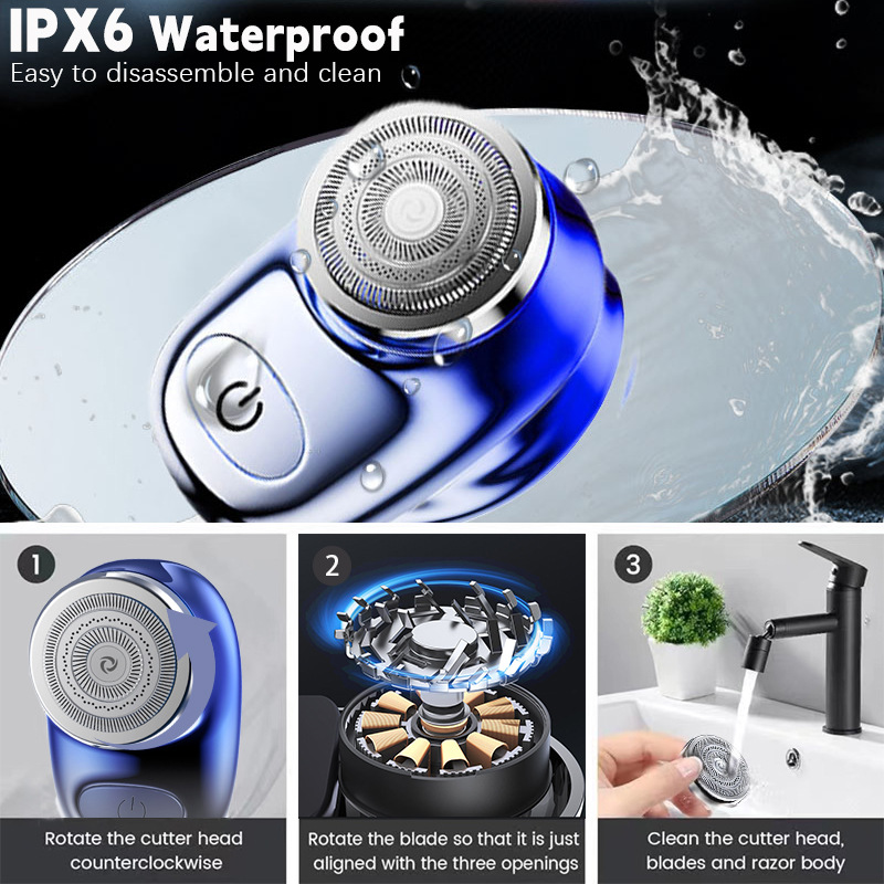 cross-border hot selling mini shaver men razor usb rechargeable travel portable waterproof electric shaver