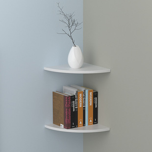 Kitchen bathroom wall-mounted fan-shaped partition shelf wall-mounted punch-free bedroom wardrobe corner storage shelf