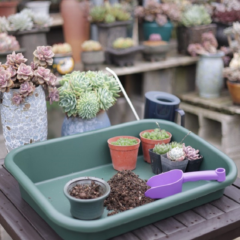 Flower pot tray gardening multifunctional operating plate square plastic water tray succulent soil changing mat maintenance seedling tray