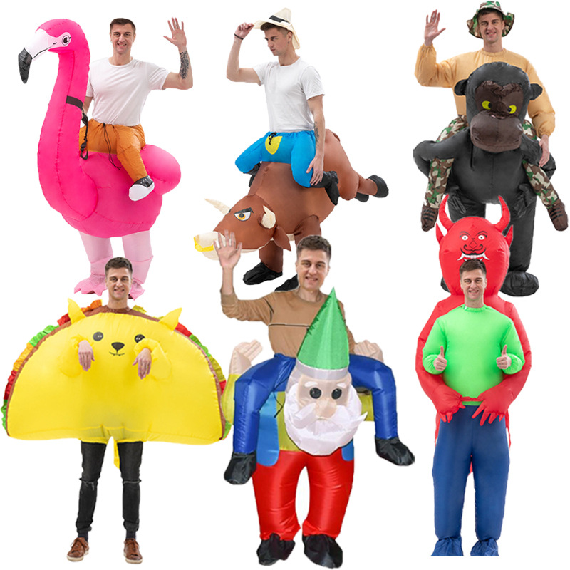 Cross-border cycling inflatable suit Halloween performance activity decorative clothing for children and adults flamingo inflatable suit