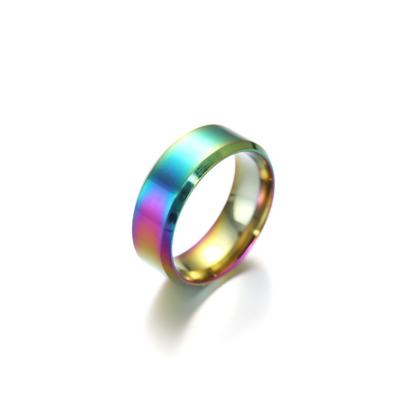 European and American cross-border stainless steel ring men's 8mm fashion simple matte wide-faced titanium steel jewelry manufacturers wholesale
