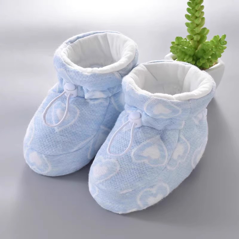 Baby shoes autumn and winter thick warm soft bottom 0-3-6-12month baby shoes socks cotton shoes 1 year old toddler front shoes