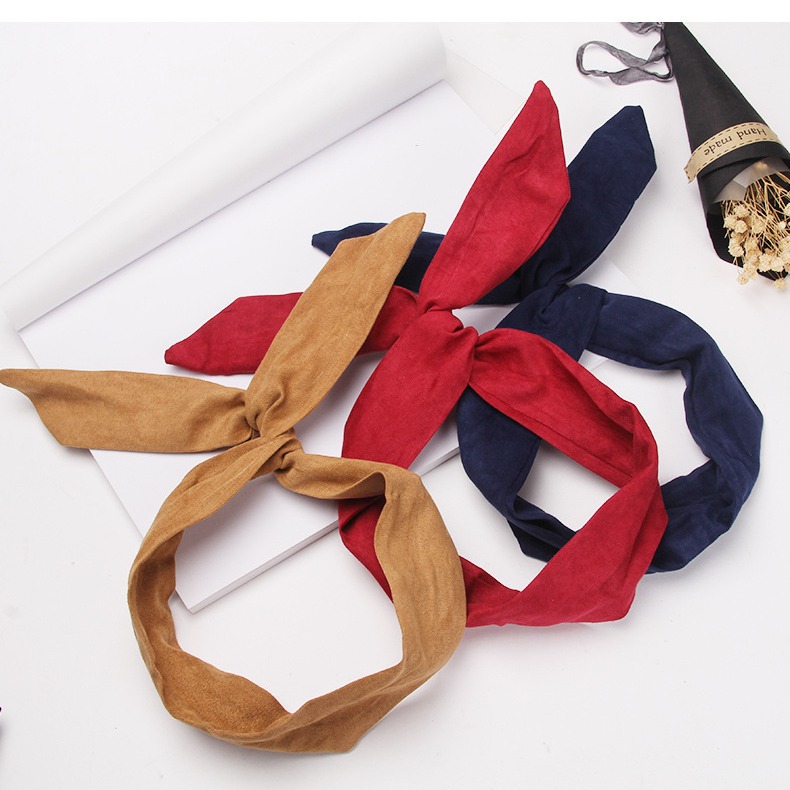New Korean style versatile retro bow fabric hair band women's cross bow headband hair band hair accessories wholesale
