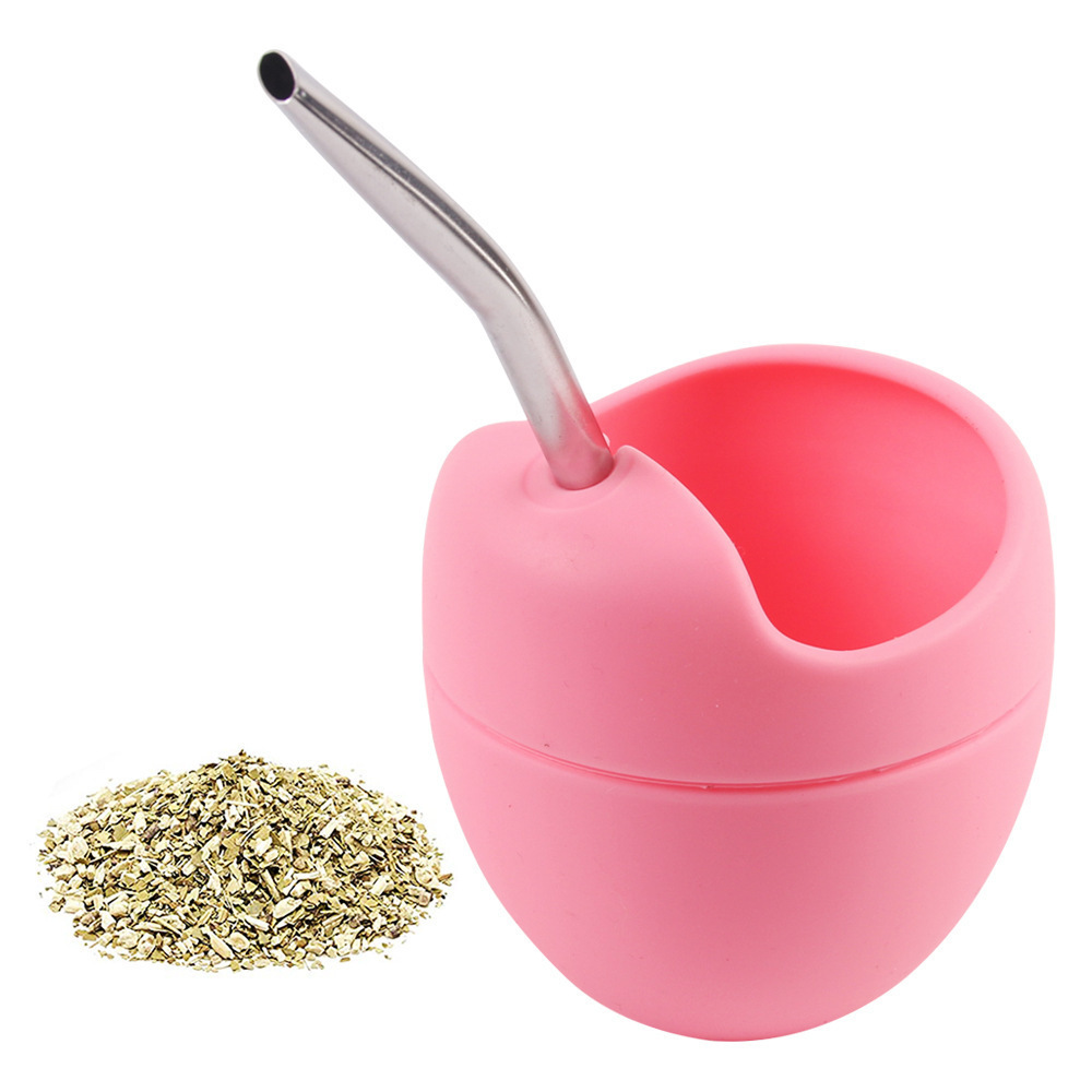 Amazon Hot Sale Argentina Mate Cup Stainless Steel Silicone Folding Water Cup Food Grade Gourd Cup