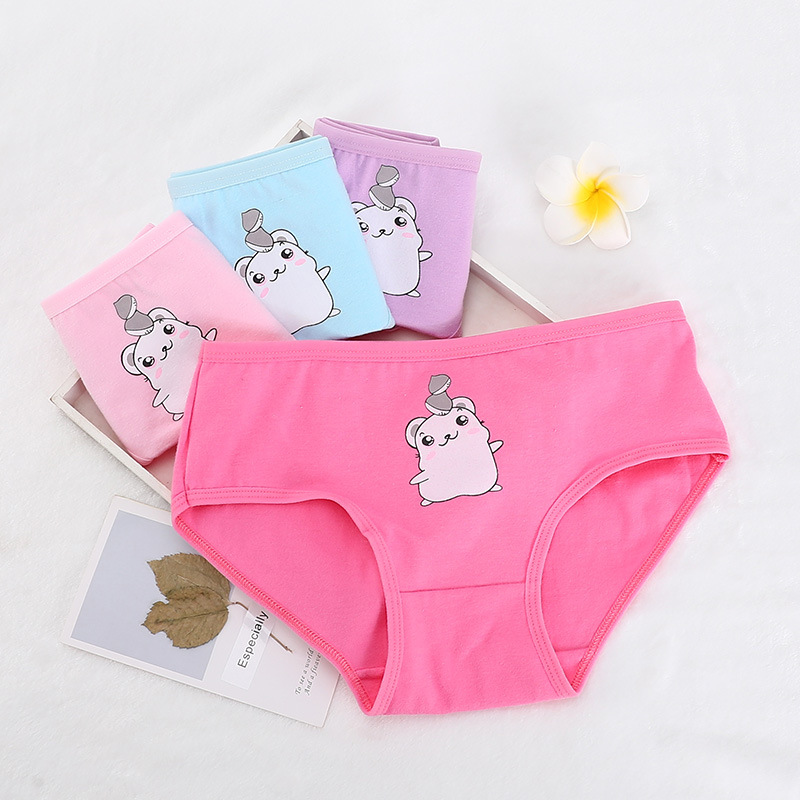 New Triangle Pure Cotton Girls Underwear Cartoon Unicorn Briefs Girls Cotton 3 Angle Underwear Girls Cross Border