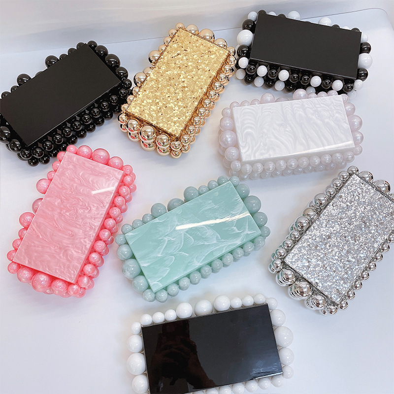 Ancient Spirit Strange Bag New Acrylic Cloud Plastic Bag Clutch Bag Instagram Same Style Crossbody Bag Flash Bead Women's Bag