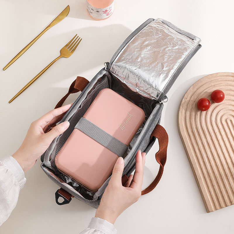 High-looking thermal insulation office worker lunch box bag aluminum foil waterproof large capacity lunch bag cross-border hot selling portable lunch bag